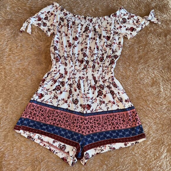 NWT J for Justify Floral Junior Romper (M) - Picture 1 of 8